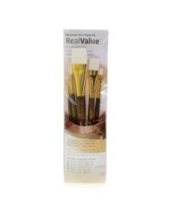 Princeton Real Value Series 9000 Brush Set 9144, Assorted Bristles, Synthetic, Brown, Set Of 5