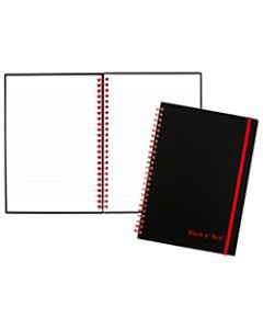 Black n Red Poly Notebook/Journal, 8 1/4in x 5 7/8in, Black/Red, 70 Pages (35 Sheets), (C67009)