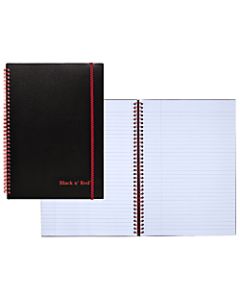 Black n Red Twinwire Soft Cover Business Notebook, 11 3/4in x 8 1/4in, Ruled, 70 Pages (35 Sheets), Black/Red (E67008)