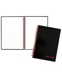 Black n Red Notebook/Journal, 8 1/4in x 5 7/8in, Black/Red, 70 Sheets