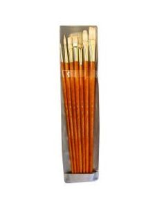 Princeton Real Value Series 9000 Brush Set 9154, Assorted Bristles, Synthetic, Orange, Set Of 7