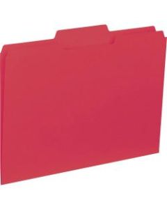 Business Source 1/3-Cut Colored Interior File Folders, Letter Size, Red, Box Of 100 Folders