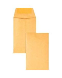 Quality Park Kraft Coin Envelopes - Coin - #1 - 2 1/4in Width x 3 1/2in Length - 20 lb - Gummed - 500 / Box - Brown Kraft