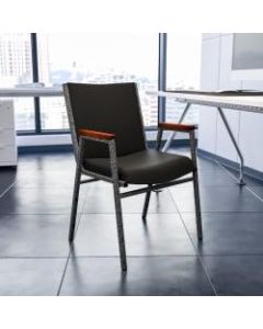 Flash Furniture HERCULES Series Heavy-Duty Stack Chair With Arms, Black