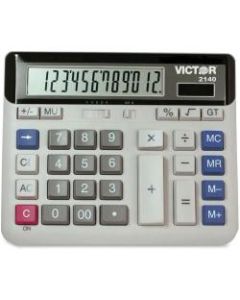 Victor PC Touch 2140 Desktop Calculator - Independent Memory - 12 Digits - LCD - Battery/Solar Powered - 7.5in x 6in x 1.6in - 1 Each
