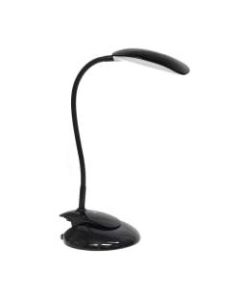 Simple Designs Flexi LED Rounded Clip-On Lamp, 16inH, Black