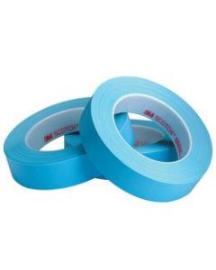 3M 215 Masking Tape, 3in Core, 0.5in x 180ft, Blue, Pack Of 3