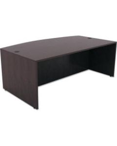 ALERA Valencia Bow Front Desk Shell, 71w x 35.5d to 41.38d x 29.63h Espresso - Material: Wood Grain Laminate, Wood Grain Laminate Top - Finish: Espresso