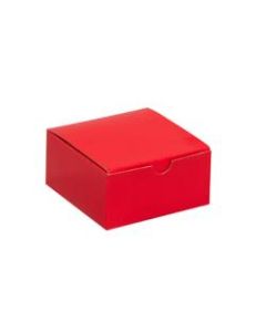Partners Brand Holiday Red Gift Boxes 4in x 4in x 2in, Case of 100