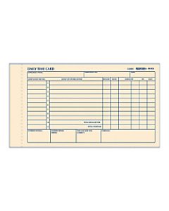 Rediform Daily Time Clock Card Pads, For Daily Time/2-Page, 4.25in x 7in, Manila, 100 Pages