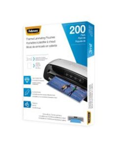 Fellowes Laminating Pouches, Letter, 3 mil, 11 1/2in x 9in, Clear, Pack Of 200