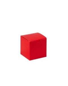 Partners Brand Holiday Red Gift Boxes 4in x 4in x 4in, Case of 100