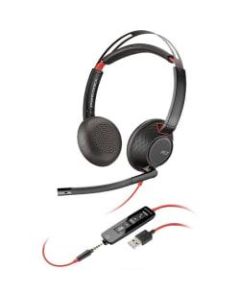 Plantronics Blackwire C5220 Headset - Stereo - USB Type A - Wired - 20 Hz - 20 kHz - Over-the-head - Binaural - Supra-aural - Noise Cancelling Microphone