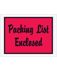 Tape Logic "Packing List Enclosed" Envelopes, 4 1/2in x 6in, Red, Case of 1000