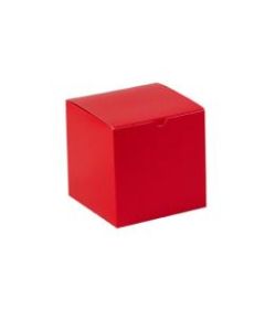 Partners Brand Holiday Red Gift Boxes 6in x 6in x 6in, Case of 100