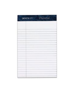 TOPS Docket Diamond Jr. 100% Recycled Writing Pads, 5in x 8in, Legal Ruled, 50 Sheets, White, Pack Of 4 Pads