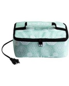 HOTLOGIC Portable Personal Mini Oven, Aqua Floral