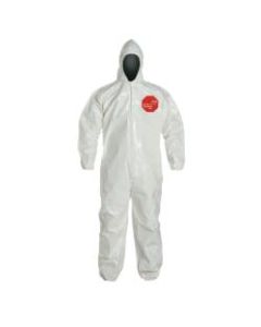 DuPont Tychem SL Coveralls With Hood, Large, White, Pack Of 12