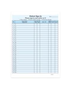 HIPAA Compliant Patient/Visitor Privacy 2-Part Sign-In Sheets, 8-1/2in x 11in, Blue, Pack Of 500 Sheets
