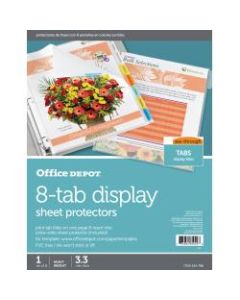Office Depot Brand Tabbed Sheet Protectors, 8-Tab, Assorted Colors