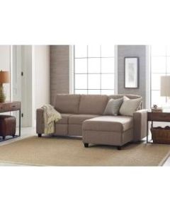Serta Palisades Reclining Sectional With Storage Chaise, Right, Oatmeal/Espresso