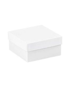 Partners Brand White Deluxe Gift Box Bottoms 6in x 6in x 3in, Case of 50