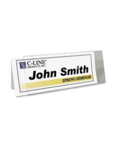 C-Line Inkjet/Laser Name Tent Holders, 11 1/5in x 4 3/10in, Clear, Box Of 25