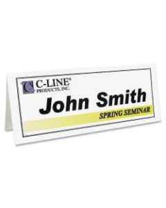 C-Line Inkjet/Laser Name Tents, 8 1/2in x 11in, White, Box Of 50