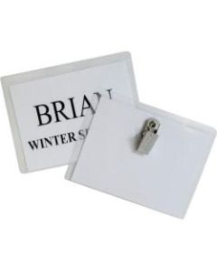 C-Line Clip-Style Badge Holder Kit - 3in x 4in - Vinyl - 96 / Box - White"