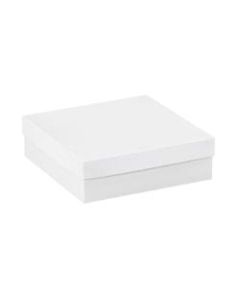 Partners Brand White Deluxe Gift Box Bottoms 10in x 10in x 3in, Case of 50