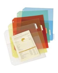 Cardinal Poly Ring Binder Pockets - 20 x Sheet Capacity - For Letter 8 1/2in x 11in Sheet - 3 x Holes - Assorted - Poly - 5 / Pack