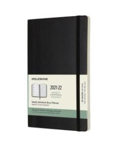 Moleskine 18-Month Softcover Weekly Planner, 5in x 8-1/4in, Black, July 2021 To December 2022
