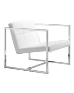 Zuo Modern Carbon Occasional Chair, White/Chrome