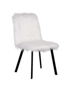 Ace Bayou Faux Fur Teen Desk Chair, White