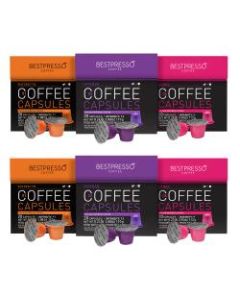 Bestpresso Single-Serve Coffee Freshpacks, Intense, Variety Pack, Carton Of 120, 6 x 20 Per Box