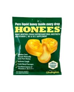 Honees Cough Drops, Menthol, 20 Per Pouch, Case Of 6 Pouches