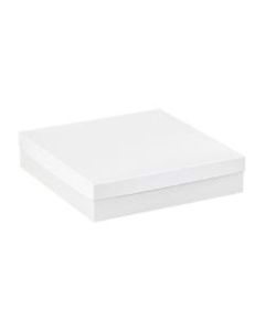 Partners Brand White Deluxe Gift Box Bottoms 14in x 14in x 3in, Case of 50