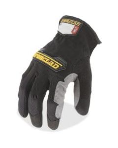 Ironclad WorkForce All-purpose Gloves - Medium Size - Thermoplastic Rubber (TPR) Knuckle, Thermoplastic Rubber (TPR) Cuff, Synthetic Leather, Terrycloth - Black, Gray - Impact Resistant, Abrasion Resistant, Durable, Reinforced - For Multipurpose, Home