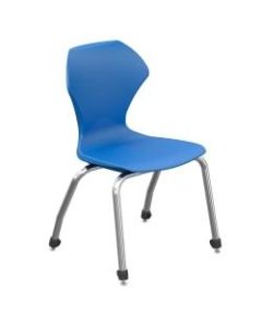 Marco Group Apex Series Stacking Chairs, 16-Inch, Blue/Chrome, Set Of 4