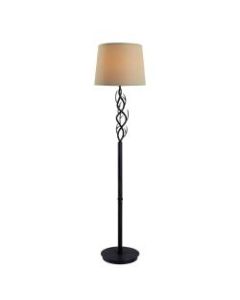 Kenroy Home Twigs Outdoor Floor Lamp, 59-1/8inH, Cream Shade/Bronze Base