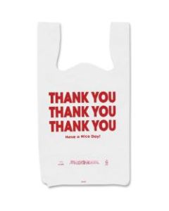 COSCO Thank You Plastic Bags - 11in Width x 22in Length - 0.55 mil (14 Micron) Thickness - High Density - Plastic - 250/Box - White