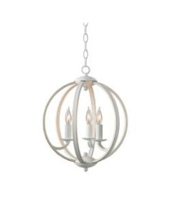 Kenroy Home Opal 3-Light Chandelier, Weathered White/Gold