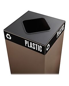 Safco Public Square Recycling Receptacle Lid, 8in Square Opening, 3/4inH x 15inW x 15inD, Black