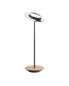 Koncept Royyo LED Desk Lamp, 17-7/16inH, Matte Black/White Oak Base Plate