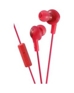 JVC Gumy Plus Inner Ear Headphones With Remote & Mic - Stereo - Wired - 16 Ohm - 10 Hz - 20 kHz - Earbud - Binaural - Open - 3.28 ft Cable - Red