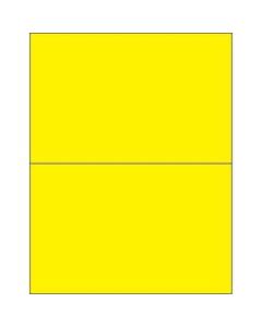 Office Depot Brand Labels, LL184YE, Rectangle, 8 1/2in x 5 1/2in, Fluorescent Yellow, Case Of 200