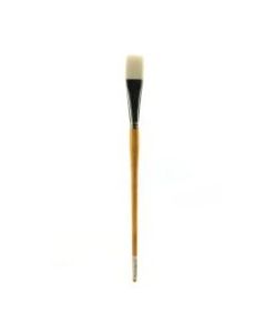 Grumbacher Bristlette Paint Brush, Size 12, Flat Bristle, Synthetic, Brown