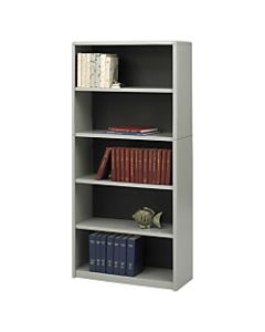 Safco Value Mate Steel Bookcase, 5 Shelves, Gray