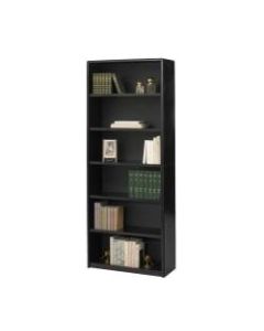 Safco Value Mate 80in 6 Shelf Transitional Bookcase, Black/Dark Finish, Standard Delivery