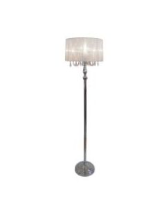 Elegant Designs Sheer Shade Floor Lamp, 61 1/2in, White Shade/Chrome Base